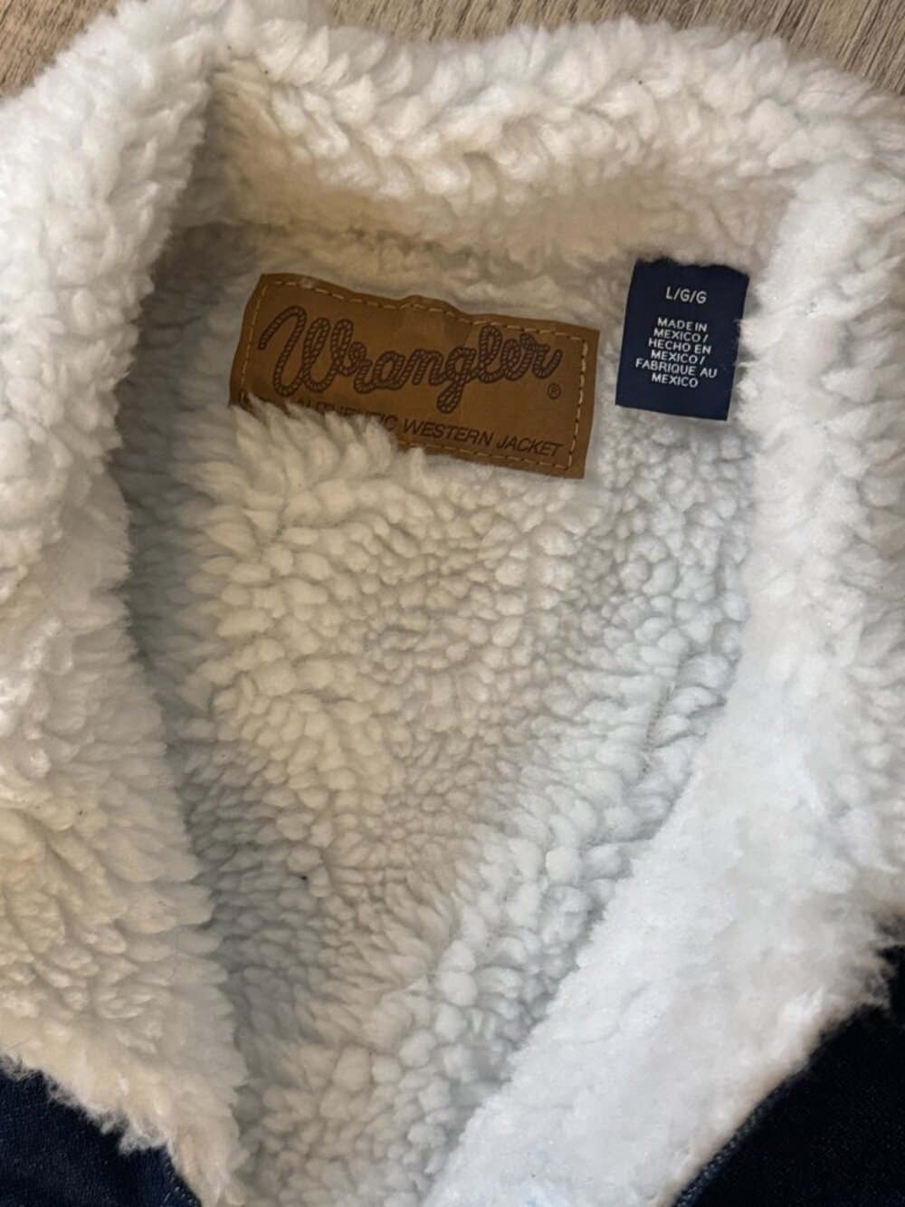 NWT Vintage Wrangler Dark Rinse Denim Fleece Trucker Vest - Picture 3 of 3